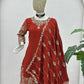 Designer Chinon Silk Embroidered Sharara Set