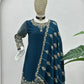 Designer Chinon Silk Embroidered Sharara Set