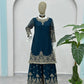 Designer Chinon Silk Embroidered Sharara Set