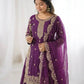 Designer Chinon Silk Embroidered Sharara Set