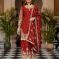 Designer Chinon Silk Embroidered Sharara Set