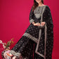 Designer Chinon Silk Embroidered Sharara Set