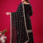 Designer Chinon Silk Embroidered Sharara Set