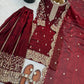 Designer Chinon Silk Embroidered Sharara Set
