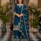 Designer Chinon Silk Embroidered Sharara Set