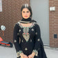 Designer Chinon Silk Embroidered Sharara Set
