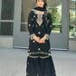 Designer Chinon Silk Embroidered Sharara Set