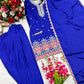 Designer Chinos Embroidered Top with Farshi Palazzo and Dupatta Set