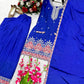 Designer Chinos Embroidered Top with Farshi Palazzo and Dupatta Set