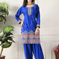 Designer Chinos Embroidered Top with Farshi Palazzo and Dupatta Set