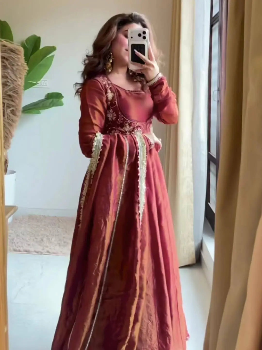 Designer Cosmos Silk Maxi Anarkali Suit for Festive and Wedding Wear