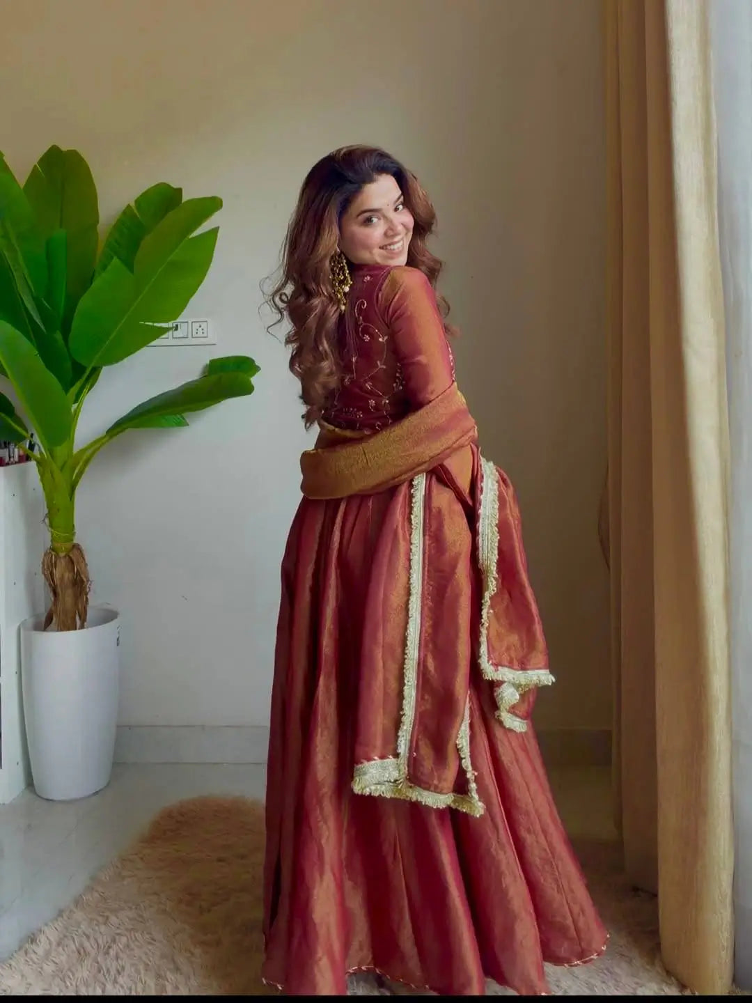 Designer Cosmos Silk Maxi Anarkali Suit for Festive and Wedding Wear