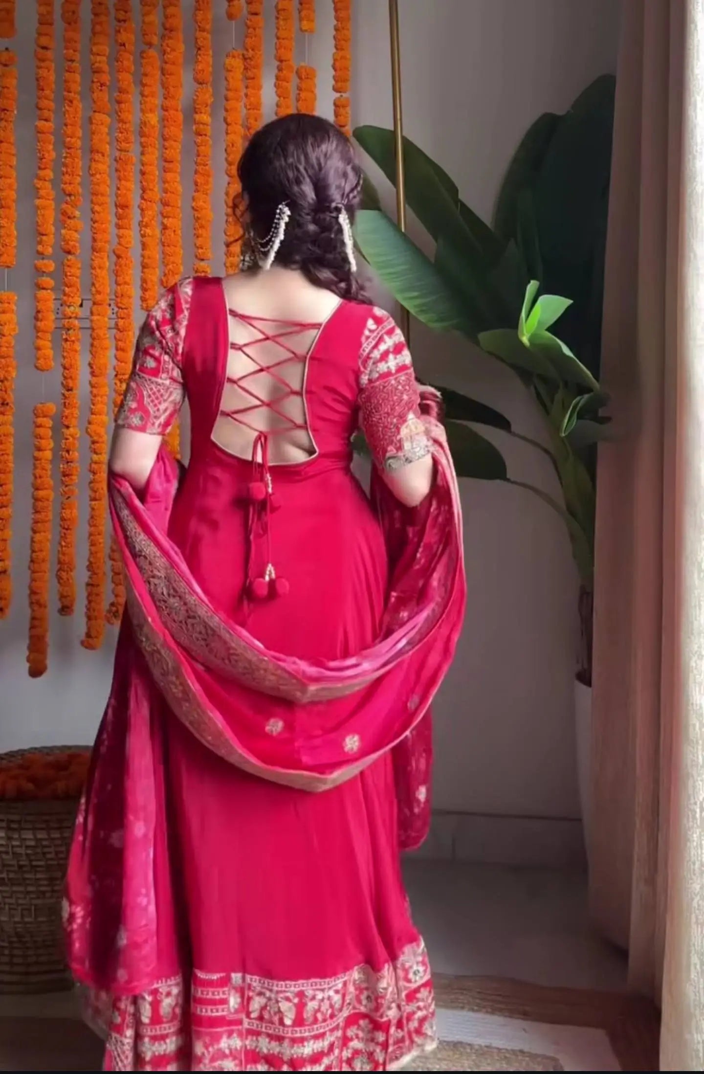Designer Crepe Silk Anarkali Suit Set for Wedding and Festive Wear