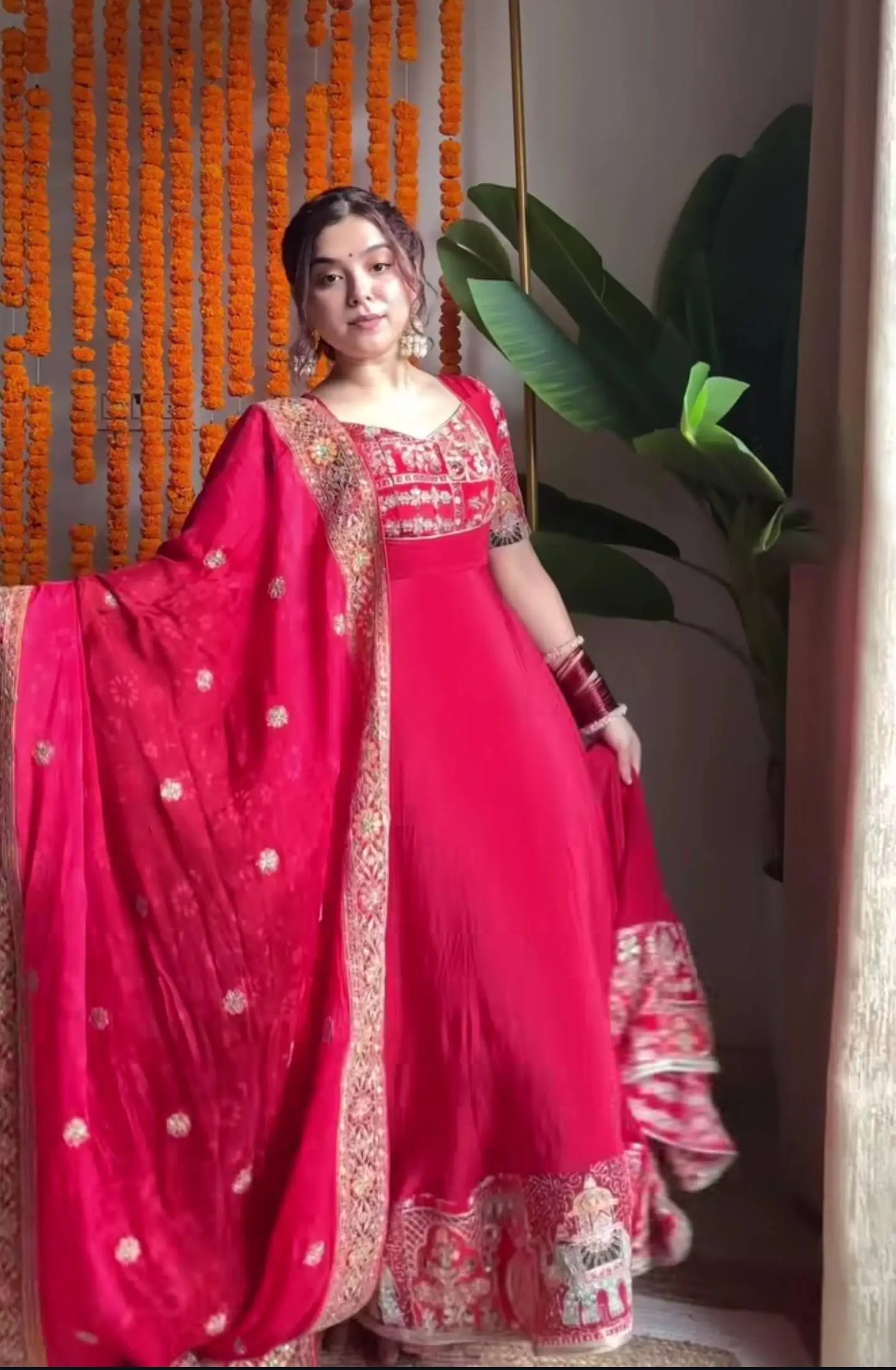 Designer Crepe Silk Anarkali Suit Set for Wedding and Festive Wear