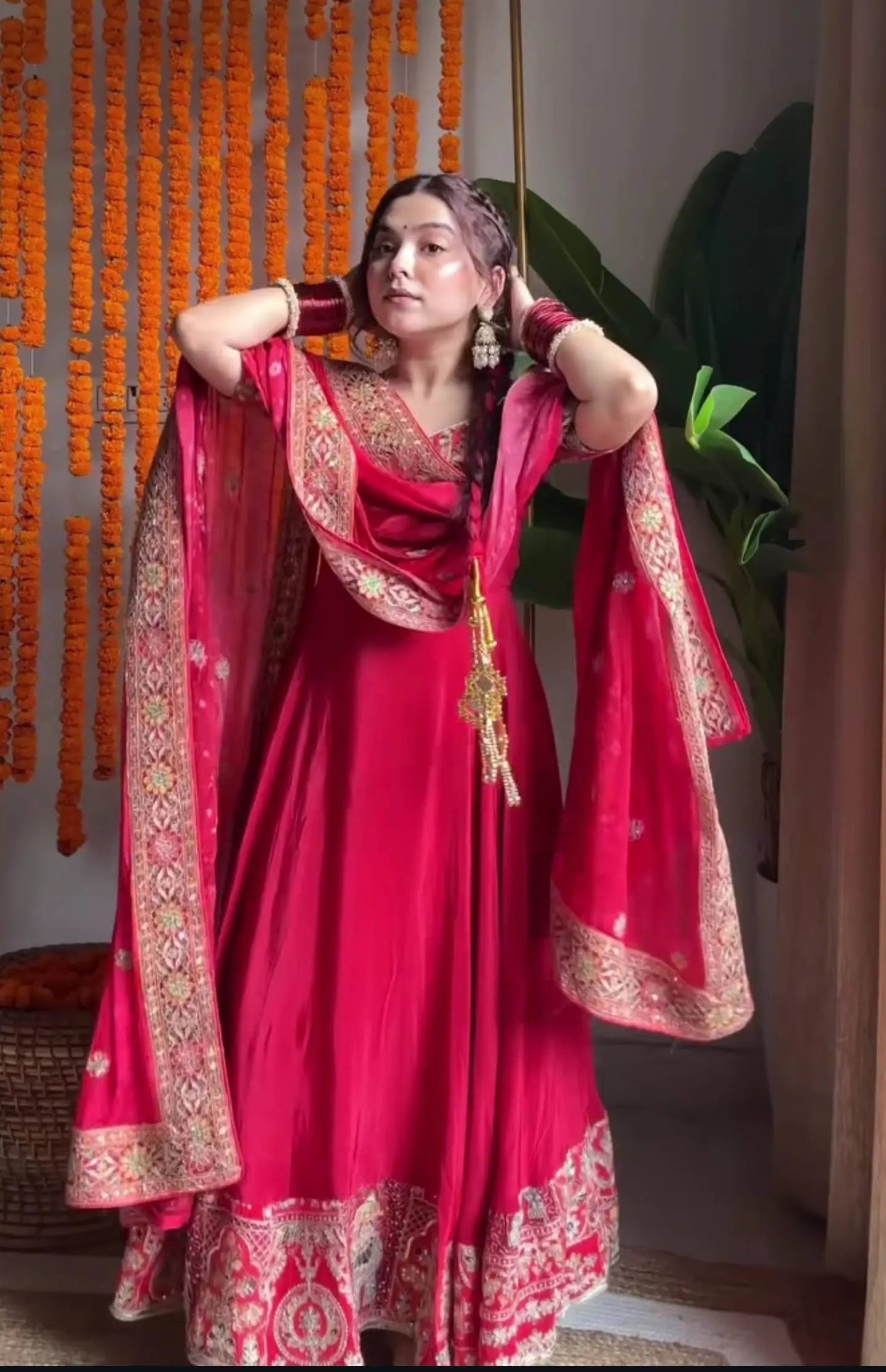 Designer Crepe Silk Anarkali Suit Set for Wedding and Festive Wear