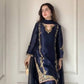 Designer Crepe Silk Embroidered Suit Set