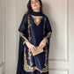 Designer Crepe Silk Embroidered Suit Set
