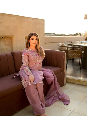 Designer Crepe Silk Embroidered Suit Set