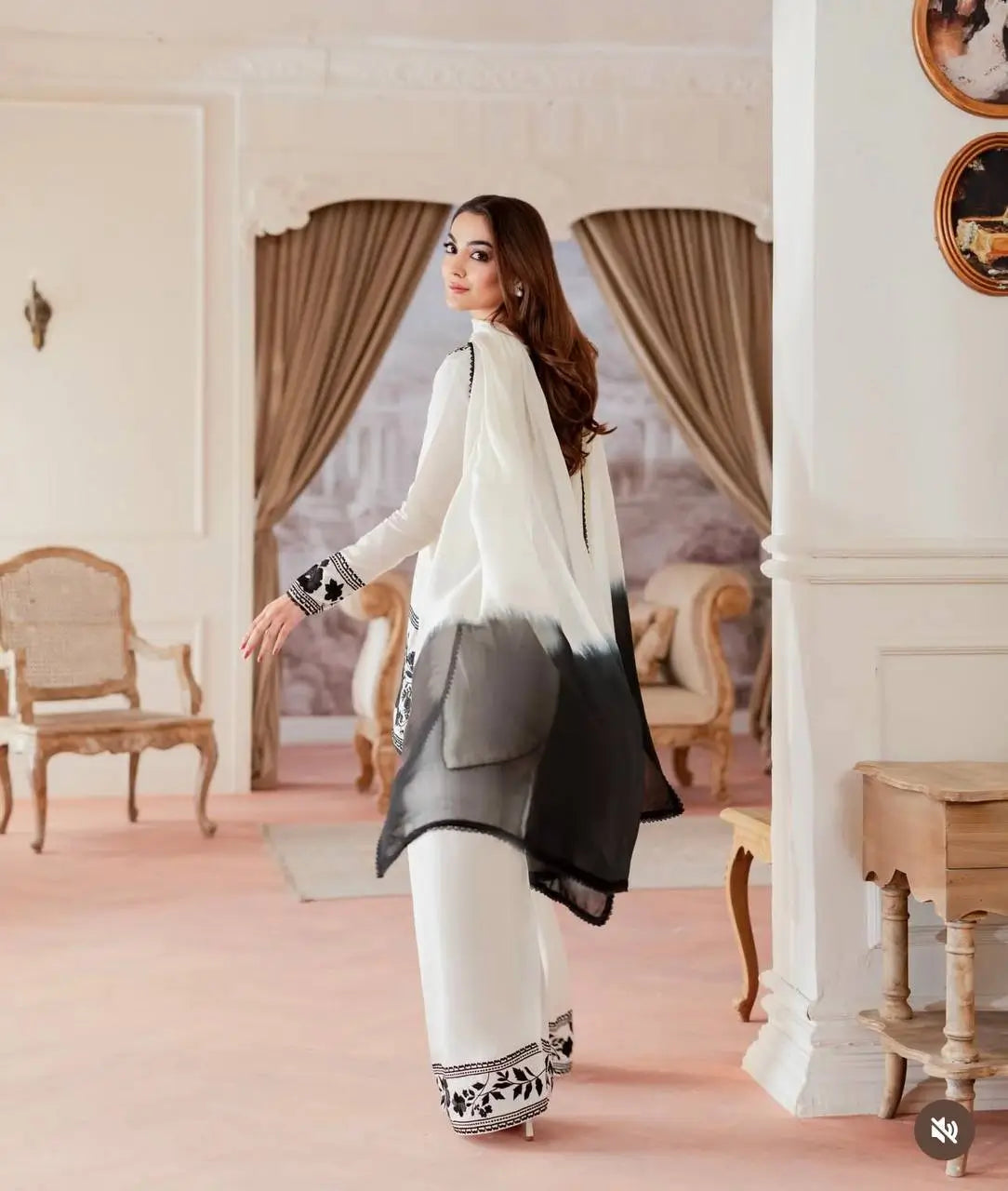 Designer Crepe Silk Embroidered Suit Set