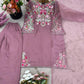 Designer Crepe Silk Embroidered Suit Set