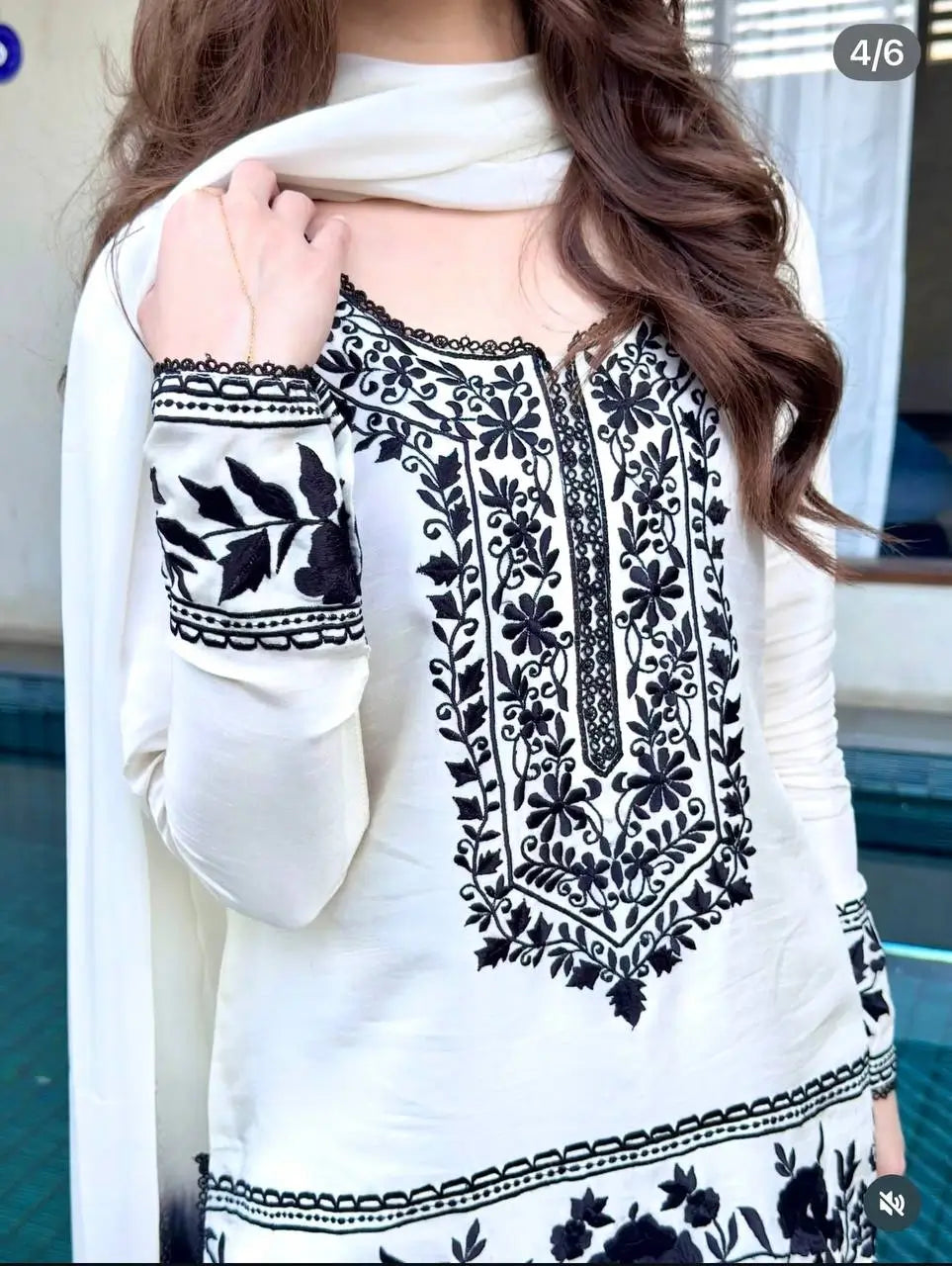 Designer Crepe Silk Embroidered Suit Set