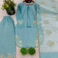 Designer Crepe Silk Embroidered Suit Set with Organza Dupatta