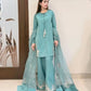 Designer Crepe Silk Embroidered Suit Set with Organza Dupatta