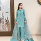 Designer Crepe Silk Embroidered Suit Set with Organza Dupatta