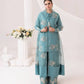 Designer Crepe Silk Embroidered Suit Set with Organza Dupatta