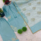 Designer Crepe Silk Embroidered Suit Set with Organza Dupatta