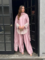 Designer Crepe Silk Embroidered Suit Set