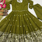 Designer Crunchy Silk Anarkali Suit Set