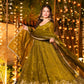 Designer Crunchy Silk Anarkali Suit Set