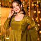 Designer Crunchy Silk Anarkali Suit Set