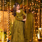 Designer Crunchy Silk Anarkali Suit Set