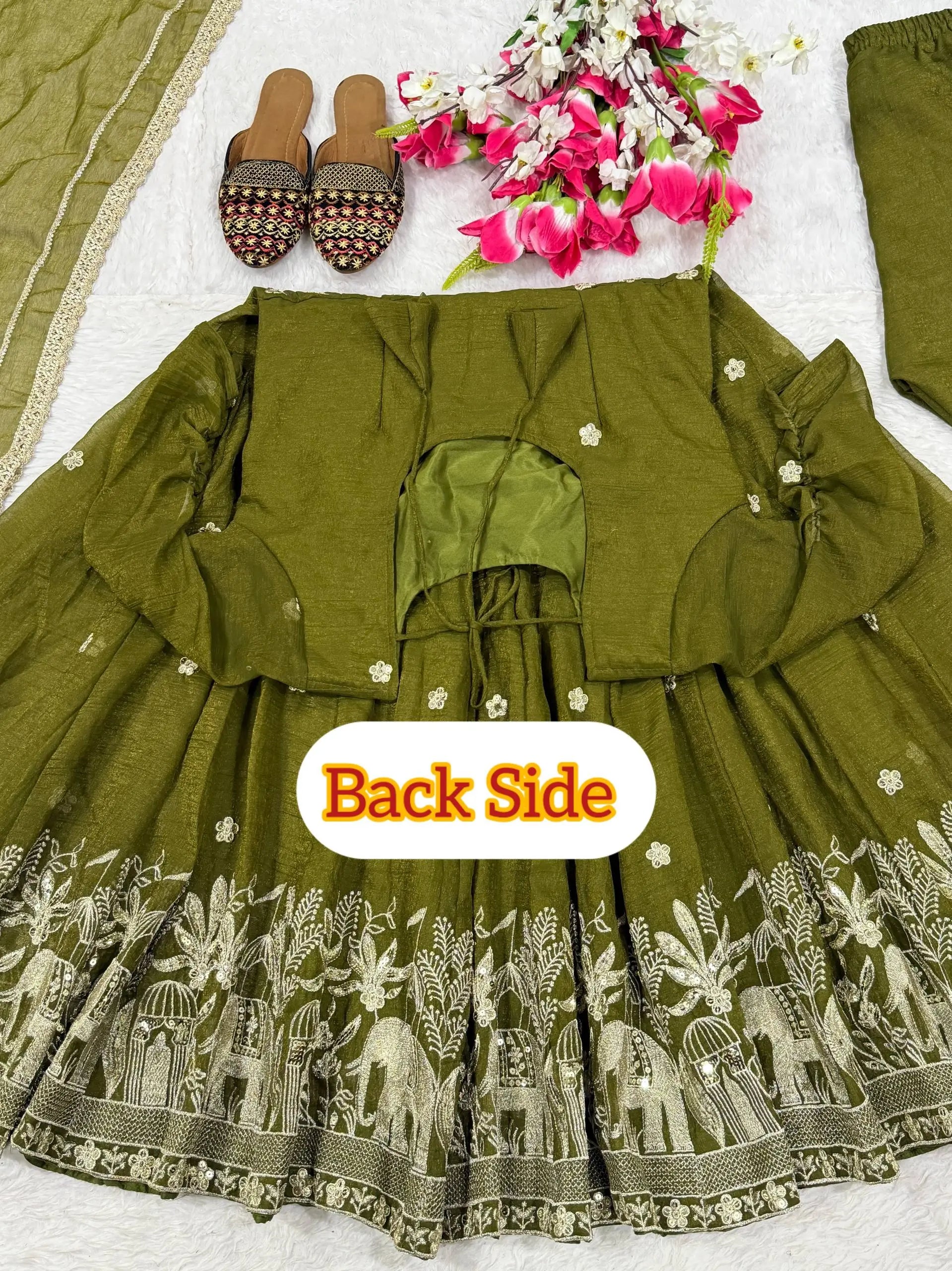 Designer Crunchy Silk Anarkali Suit Set
