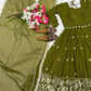 Designer Crunchy Silk Anarkali Suit Set
