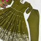 Designer Crunchy Silk Anarkali Suit Set