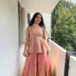 Designer Crunchy Silk Embroidered Peplum Top with Lehenga