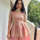 Designer Crunchy Silk Embroidered Peplum Top with Lehenga