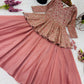 Designer Crunchy Silk Embroidered Peplum Top with Lehenga