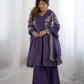 Designer Crunchy Silk Embroidered Sharara Suit Set