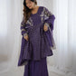 Designer Crunchy Silk Embroidered Sharara Suit Set