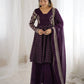 Designer Crunchy Silk Embroidered Sharara Suit Set
