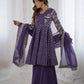 Designer Crunchy Silk Embroidered Sharara Suit Set