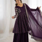 Designer Crunchy Silk Embroidered Sharara Suit Set