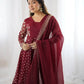 Designer Crunchy Silk Embroidered Sharara Suit Set