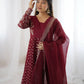 Designer Crunchy Silk Embroidered Sharara Suit Set