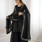 Designer Crunchy Silk Embroidered Sharara Suit Set
