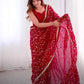 Designer Crunchy Silk Saree with Embroidery and Sequins